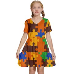 Kids  Short Sleeve Tiered Mini Dress 