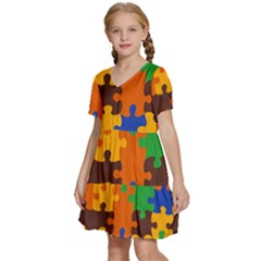 Kids  Short Sleeve Tiered Mini Dress 