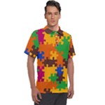 Retro colors puzzle pieces                                                               Men s Polo Tee