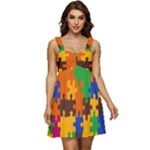 Retro colors puzzle pieces                                                               Ruffle Strap Babydoll Chiffon Dress