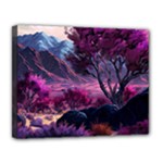 Landscape Landscape Painting Purple Purple Trees Canvas 14  x 11  (Stretched)