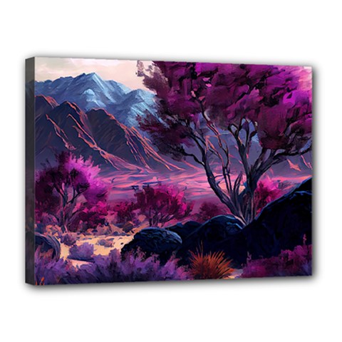 Landscape Landscape Painting Purple Purple Trees Canvas 16  x 12  (Stretched) from ArtsNow.com