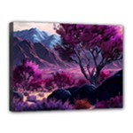 Landscape Landscape Painting Purple Purple Trees Canvas 16  x 12  (Stretched)