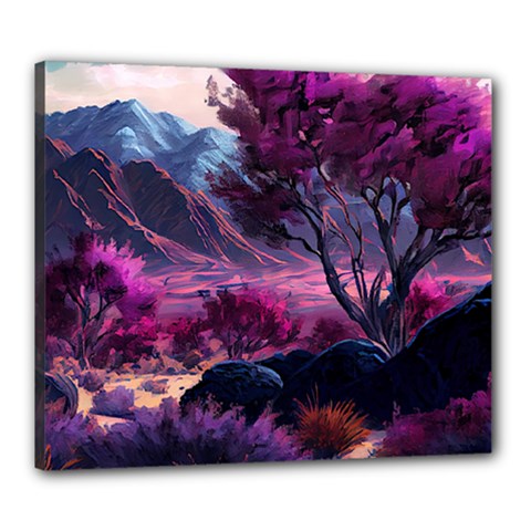 Landscape Landscape Painting Purple Purple Trees Canvas 24  x 20  (Stretched) from ArtsNow.com