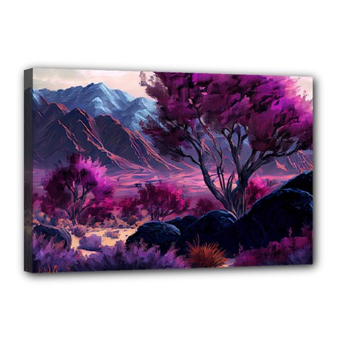 Landscape Landscape Painting Purple Purple Trees Canvas 18  x 12  (Stretched) from ArtsNow.com