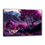 Landscape Landscape Painting Purple Purple Trees Canvas 18  x 12  (Stretched)