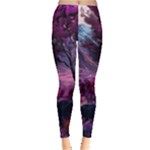 Landscape Landscape Painting Purple Purple Trees Leggings 