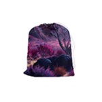 Landscape Landscape Painting Purple Purple Trees Drawstring Pouch (Medium)