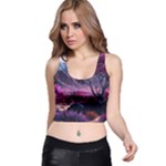 Landscape Landscape Painting Purple Purple Trees Racer Back Crop Top