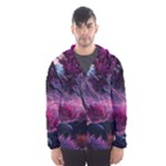 Landscape Landscape Painting Purple Purple Trees Men s Hooded Windbreaker