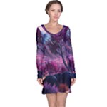 Landscape Landscape Painting Purple Purple Trees Long Sleeve Nightdress