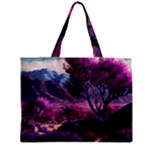 Landscape Landscape Painting Purple Purple Trees Zipper Mini Tote Bag