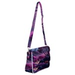 Landscape Landscape Painting Purple Purple Trees Shoulder Bag with Back Zipper