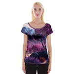 Landscape Landscape Painting Purple Purple Trees Cap Sleeve Top