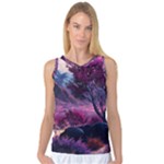 Landscape Landscape Painting Purple Purple Trees Women s Basketball Tank Top