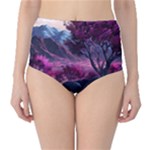 Landscape Landscape Painting Purple Purple Trees Classic High-Waist Bikini Bottoms