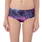 Landscape Landscape Painting Purple Purple Trees Mid-Waist Bikini Bottoms