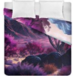 Landscape Landscape Painting Purple Purple Trees Duvet Cover Double Side (King Size)