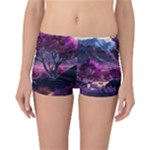 Landscape Landscape Painting Purple Purple Trees Reversible Boyleg Bikini Bottoms