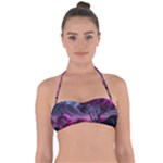 Landscape Landscape Painting Purple Purple Trees Halter Bandeau Bikini Top