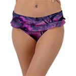 Landscape Landscape Painting Purple Purple Trees Frill Bikini Bottoms