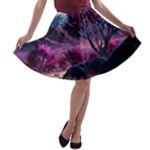 Landscape Landscape Painting Purple Purple Trees A-line Skater Skirt