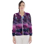 Landscape Landscape Painting Purple Purple Trees Women s Windbreaker