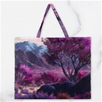 Landscape Landscape Painting Purple Purple Trees Zipper Large Tote Bag