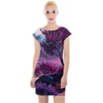 Landscape Landscape Painting Purple Purple Trees Cap Sleeve Bodycon Dress