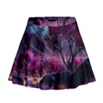 Landscape Landscape Painting Purple Purple Trees Mini Flare Skirt