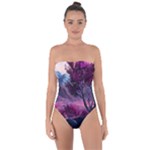 Landscape Landscape Painting Purple Purple Trees Tie Back One Piece Swimsuit