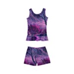 Landscape Landscape Painting Purple Purple Trees Kids  Boyleg Swimsuit