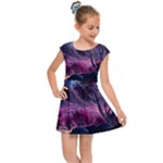 Landscape Landscape Painting Purple Purple Trees Kids  Cap Sleeve Dress