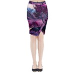 Landscape Landscape Painting Purple Purple Trees Midi Wrap Pencil Skirt