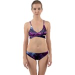 Landscape Landscape Painting Purple Purple Trees Wrap Around Bikini Set