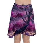 Landscape Landscape Painting Purple Purple Trees Chiffon Wrap Front Skirt