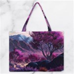 Landscape Landscape Painting Purple Purple Trees Zipper Medium Tote Bag