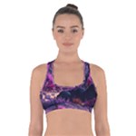 Landscape Landscape Painting Purple Purple Trees Cross Back Sports Bra