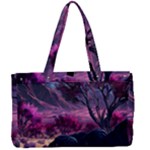 Landscape Landscape Painting Purple Purple Trees Canvas Work Bag