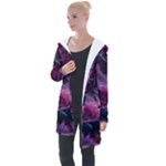 Landscape Landscape Painting Purple Purple Trees Longline Hooded Cardigan