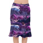 Landscape Landscape Painting Purple Purple Trees Short Mermaid Skirt