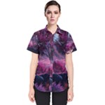 Landscape Landscape Painting Purple Purple Trees Women s Short Sleeve Shirt