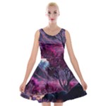 Landscape Landscape Painting Purple Purple Trees Velvet Skater Dress