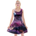 Landscape Landscape Painting Purple Purple Trees Reversible Velvet Sleeveless Dress