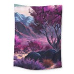 Landscape Landscape Painting Purple Purple Trees Medium Tapestry