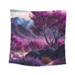 Landscape Landscape Painting Purple Purple Trees Square Tapestry (Small)