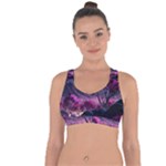 Landscape Landscape Painting Purple Purple Trees Cross String Back Sports Bra