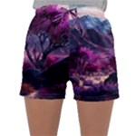 Landscape Landscape Painting Purple Purple Trees Sleepwear Shorts