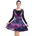 Landscape Landscape Painting Purple Purple Trees Plunge Pinafore Dress