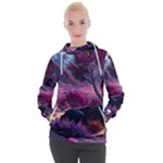 Landscape Landscape Painting Purple Purple Trees Women s Hooded Pullover